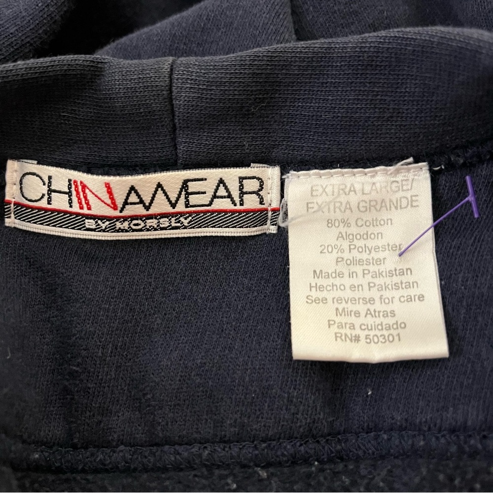 Vintage 90s Y2K China Wear Button Front Cardigan Heavyweight Boxy Fit Navy XL - Picture 3 of 5